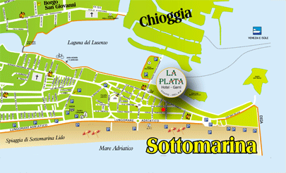 Mappa di Sottomarina Hotel LA PLATA